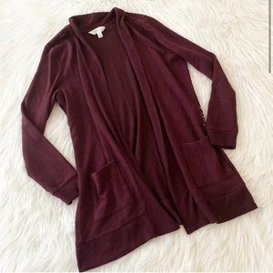 🔥sale! Market & Spruce Maroon Soft Knit Open Cardigan